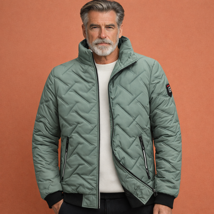 Comfortabele en stijlvolle gewatteerde heren overgangsjas, perfecte casual winterkleding voor elke man.