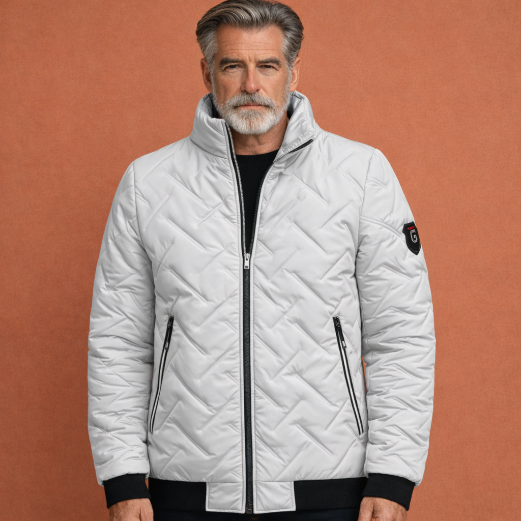 Warme gewatteerde heren winterjas biedt comfort en bescherming tegen de kou. Essentiële bovenkleding voor wintermode.