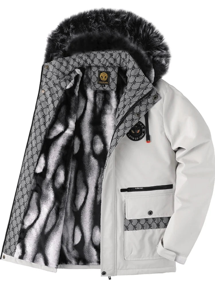 Waterdichte heren winterparka met capuchon, perfect voor outdoor activiteiten en casual winterkleding.
