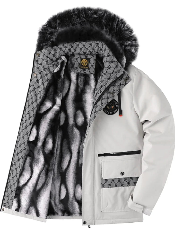 Waterdichte heren winterparka met capuchon, perfect voor outdoor activiteiten en casual winterkleding.