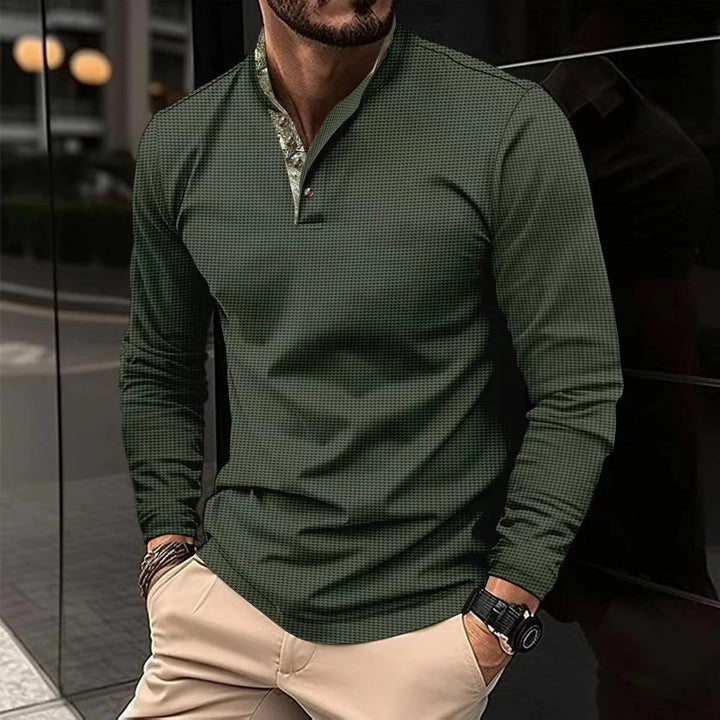 Stijlvolle heren zomerpolo met contrasterende gekleurde boordkraag, perfect voor casual comfort.