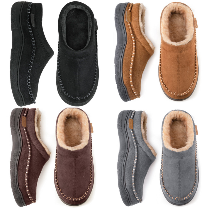Hoogwaardige herenpantoffels, ontworpen voor duurzaam comfort en stijlvolle warmte thuis.