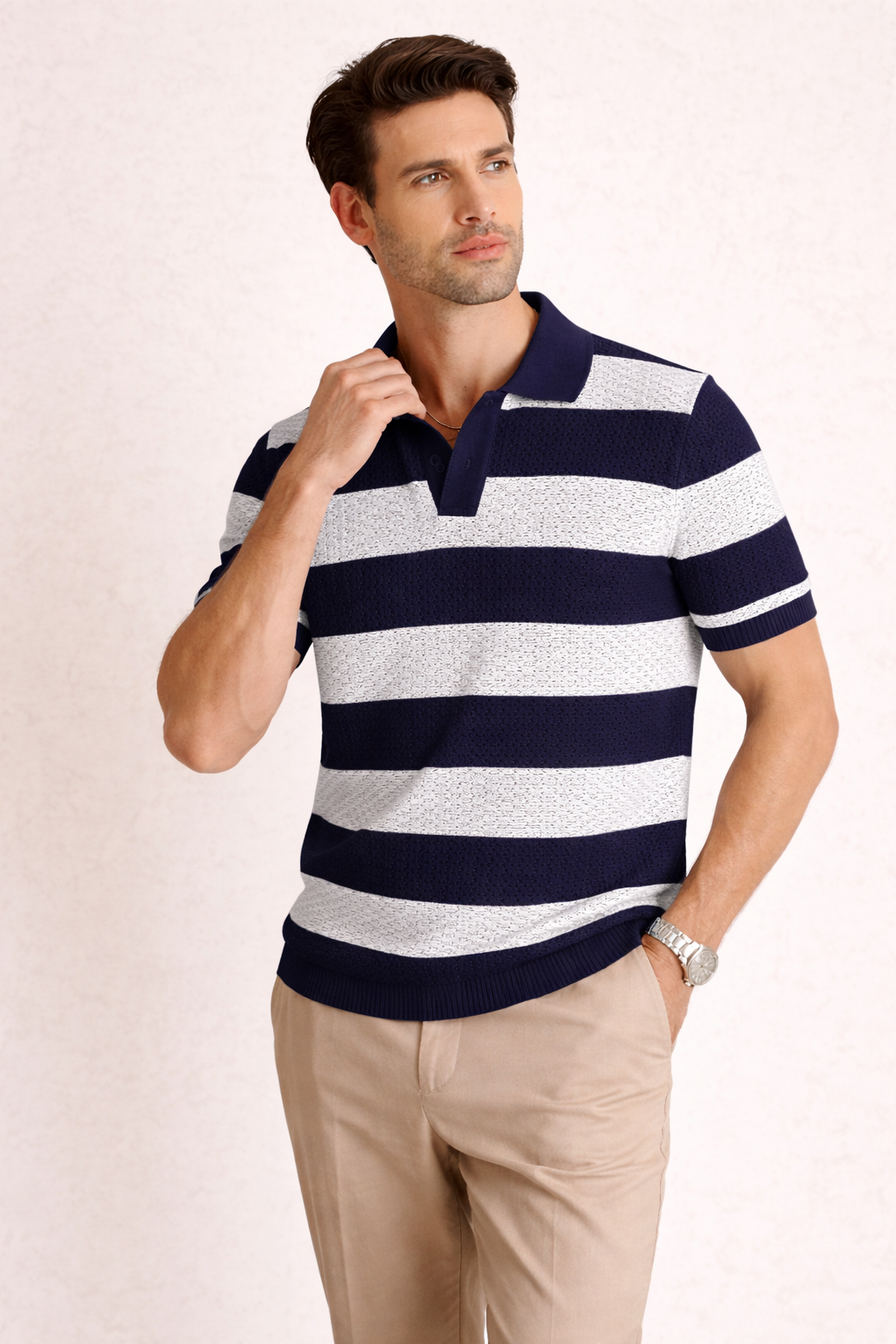 Lichtgewicht ademende herenpolo, perfect voor zomerse dagen. Casual korte mouw poloshirt voor optimaal comfort.