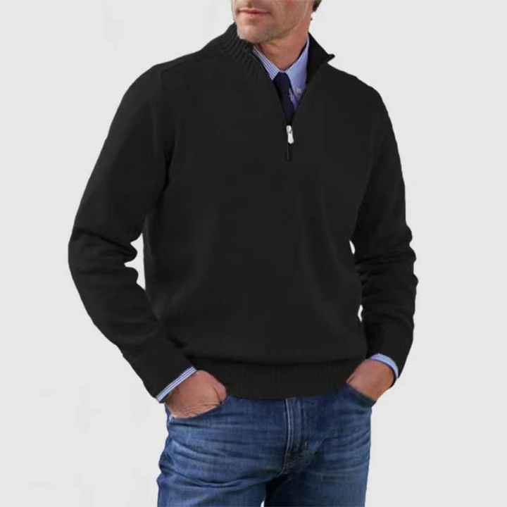 Comfortabele herenpullover, zacht en warm, perfect als dagelijkse bovenkleding in de winter.