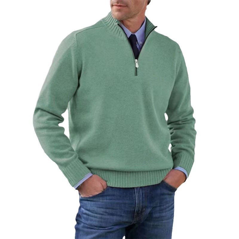 Ontspannen in comfortabele herenpullover met halverits, ideaal voor een stijlvolle dagelijkse look.