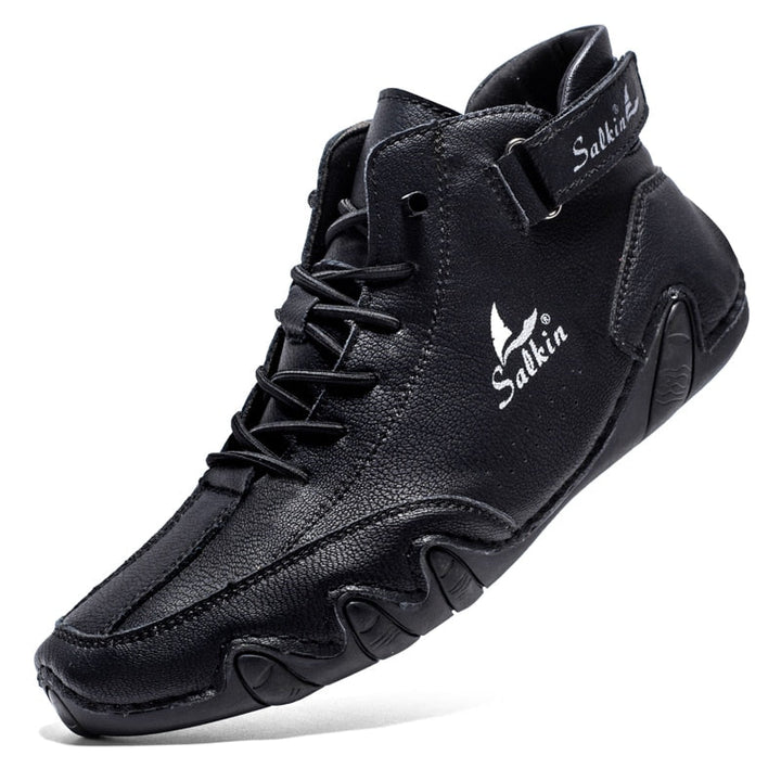 Elegante hoge herenschoenen, tijdloos design met focus op comfort en kwaliteit.