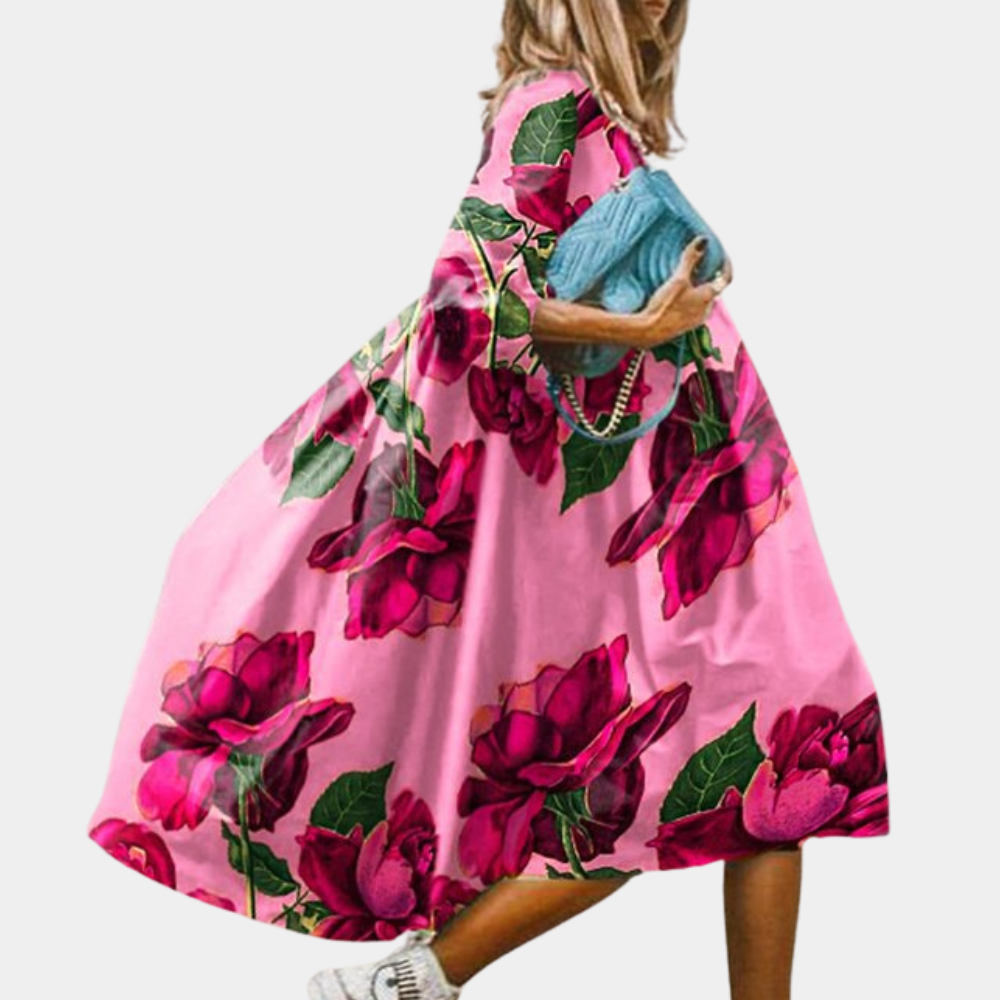 "Stijlvolle Melinda kaftan zomerjurk voor dames in groen, katoen, elegante look, ideaal voor warme dagen en speciale gelegenh