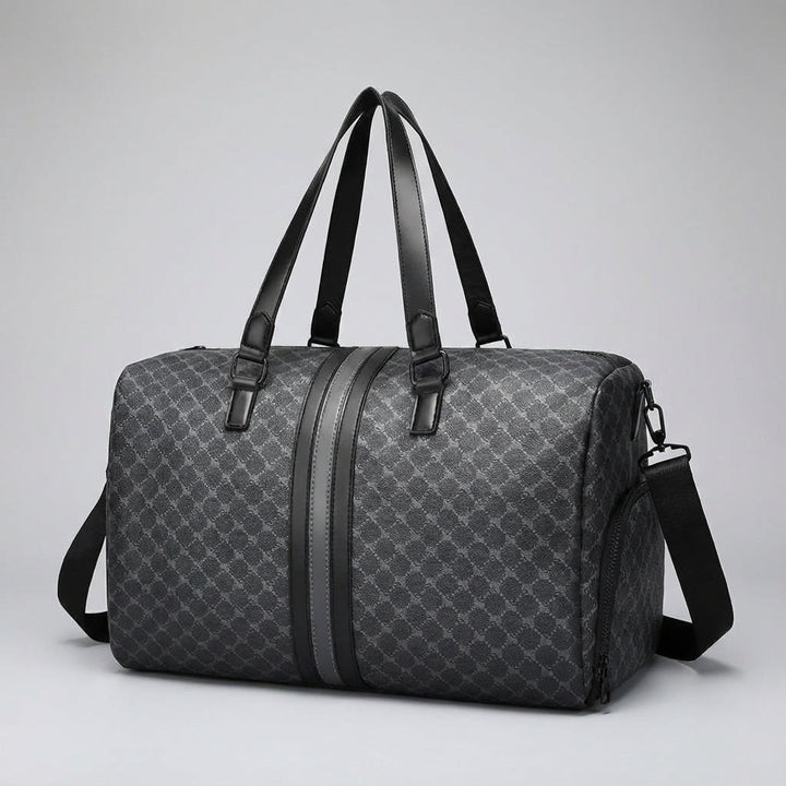 Unieke checkerlyn rechthoekige reistas, een stijlvolle weekendtas met opvallend dambord design.