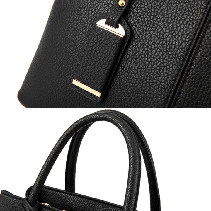 "Stijlvolle Romina Crossbody Draagtas in paars met strak, vierkant ontwerp en comfortabele band voor een elegante look."