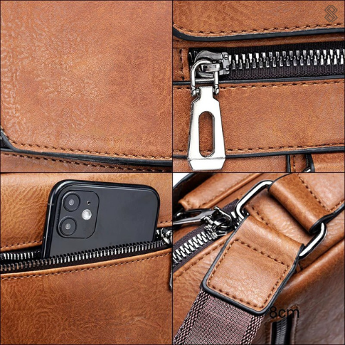 "Stijlvolle schoudertas van luxe PU-leer, moderne vrouwentas, bruine tint, duurzaam en functioneel, ideaal voor dagelijks geb