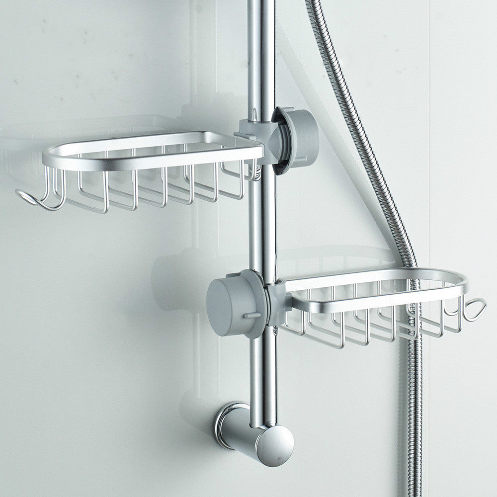 "Stijlvolle, sneldrogende aluminium douchemand, ophangbaar, ruimtebesparend ontwerp, verkrijgbaar in zilver, zwart, wit."