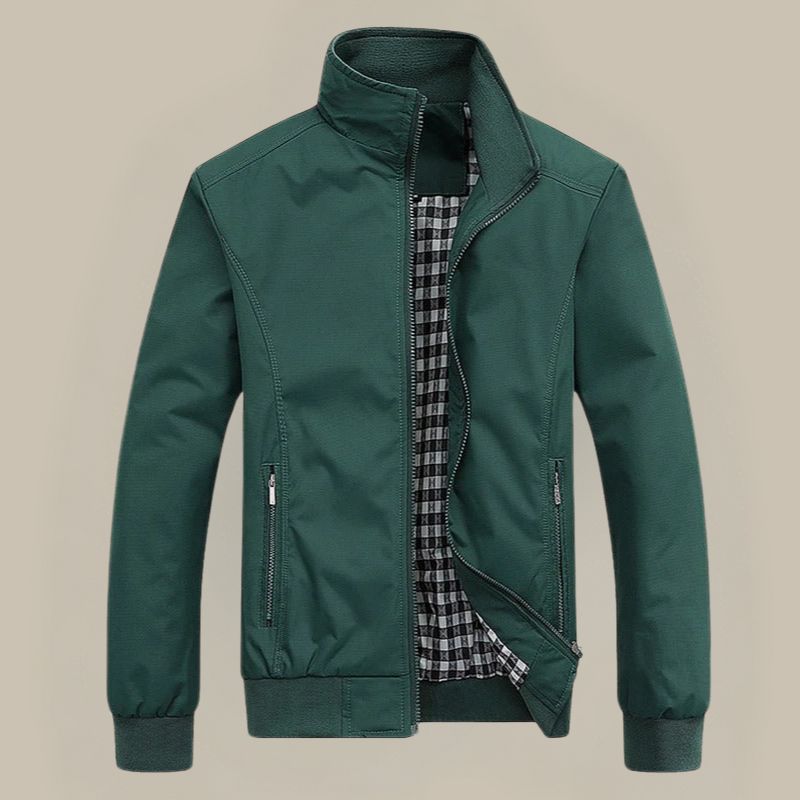 "Stijlvolle winter windjas voor mannen in blauw, grijs, groen of zwart. Elegant design, winddicht en ademend materiaal."