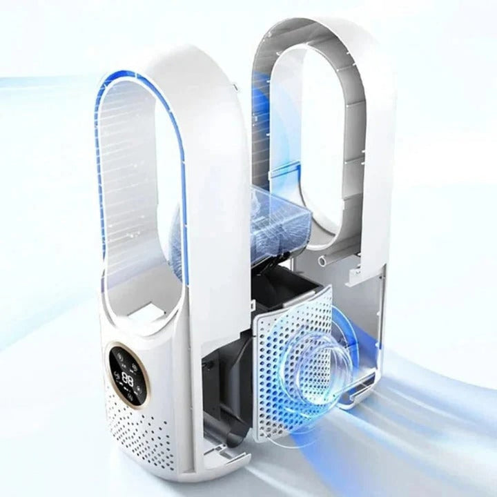 Modern design bladloze koeler, een stille en veilige draagbare airco voor comfortabele temperatuur thuis.