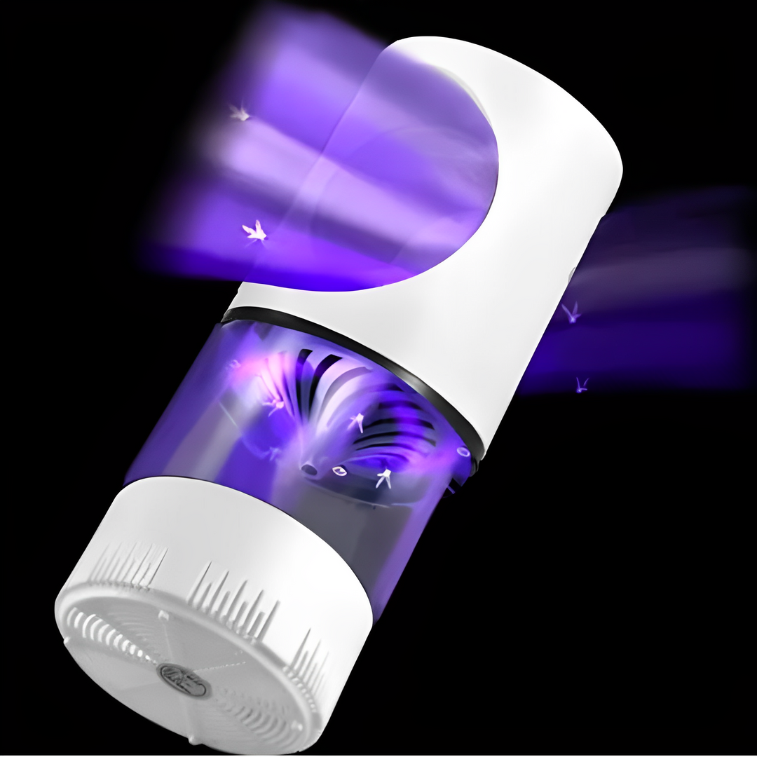 Stille elektrische LED muggenlamp met UV-licht en ventilator, ideaal voor muggenbestrijding binnen en buiten.