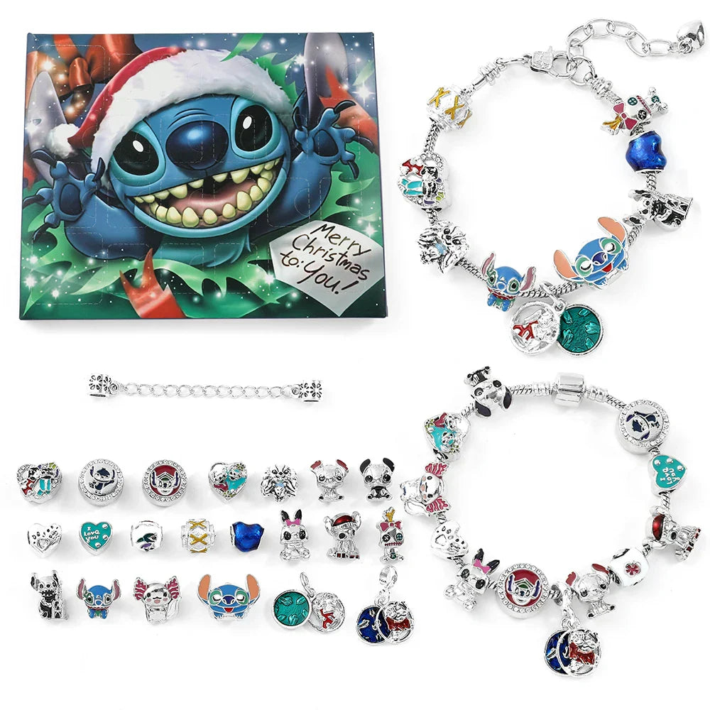 Stitch adventskalender 2025 met 24 magische Disney verrassingen. Perfect kerstcadeau vol accessoires en sieraden.