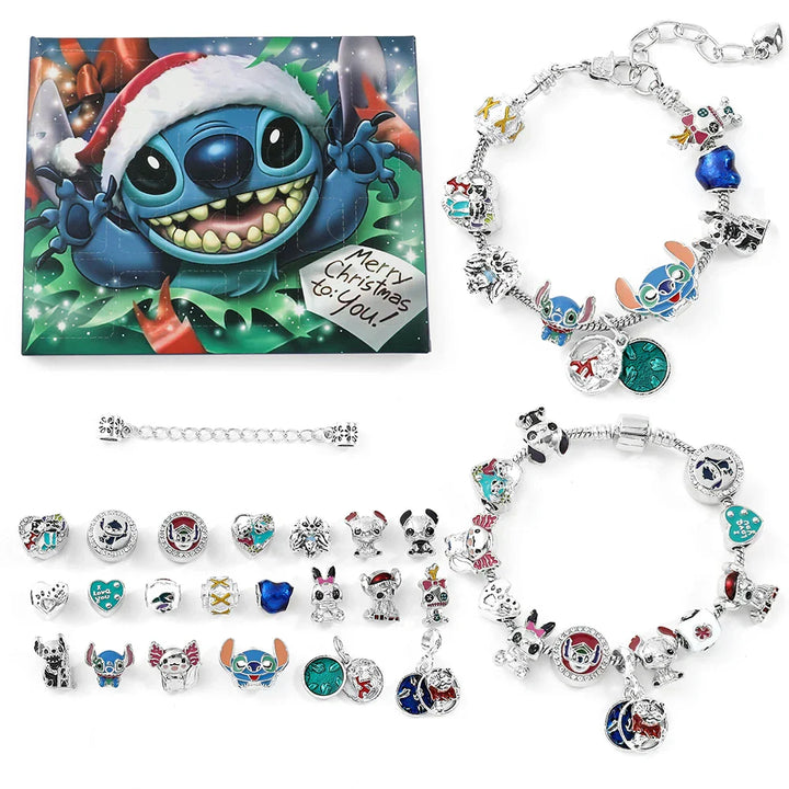 Stitch adventskalender 2025 met 24 magische Disney verrassingen. Perfect kerstcadeau vol accessoires en sieraden.