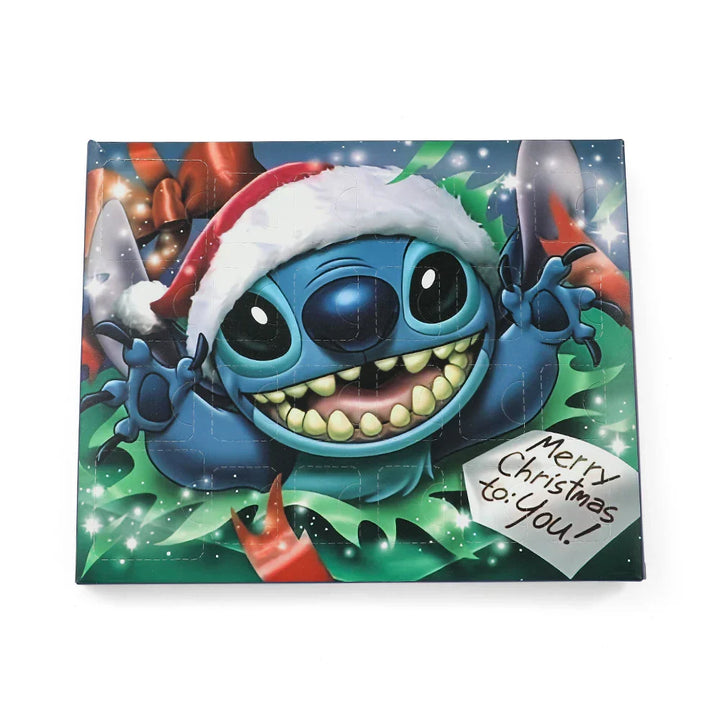 Officiële Disney Stitch adventskalender voor 2025, vol 24 dagen kerstplezier en ohana accessoires.