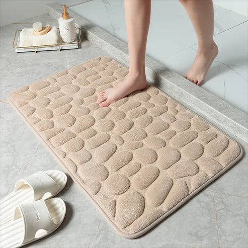 Praktische badmat, machinewasbaar, extreem absorberend en anti-slip voor een droge badkamer.