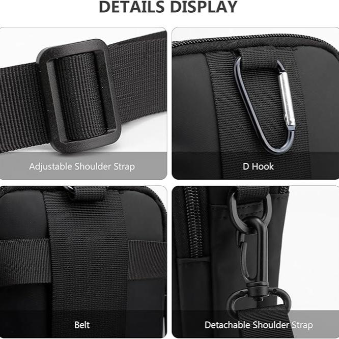 "Tactische heren crossbody tas, robuust ontwerp met meerdere opbergvakken, verstelbare riem, ideaal voor dagelijks gebruik."