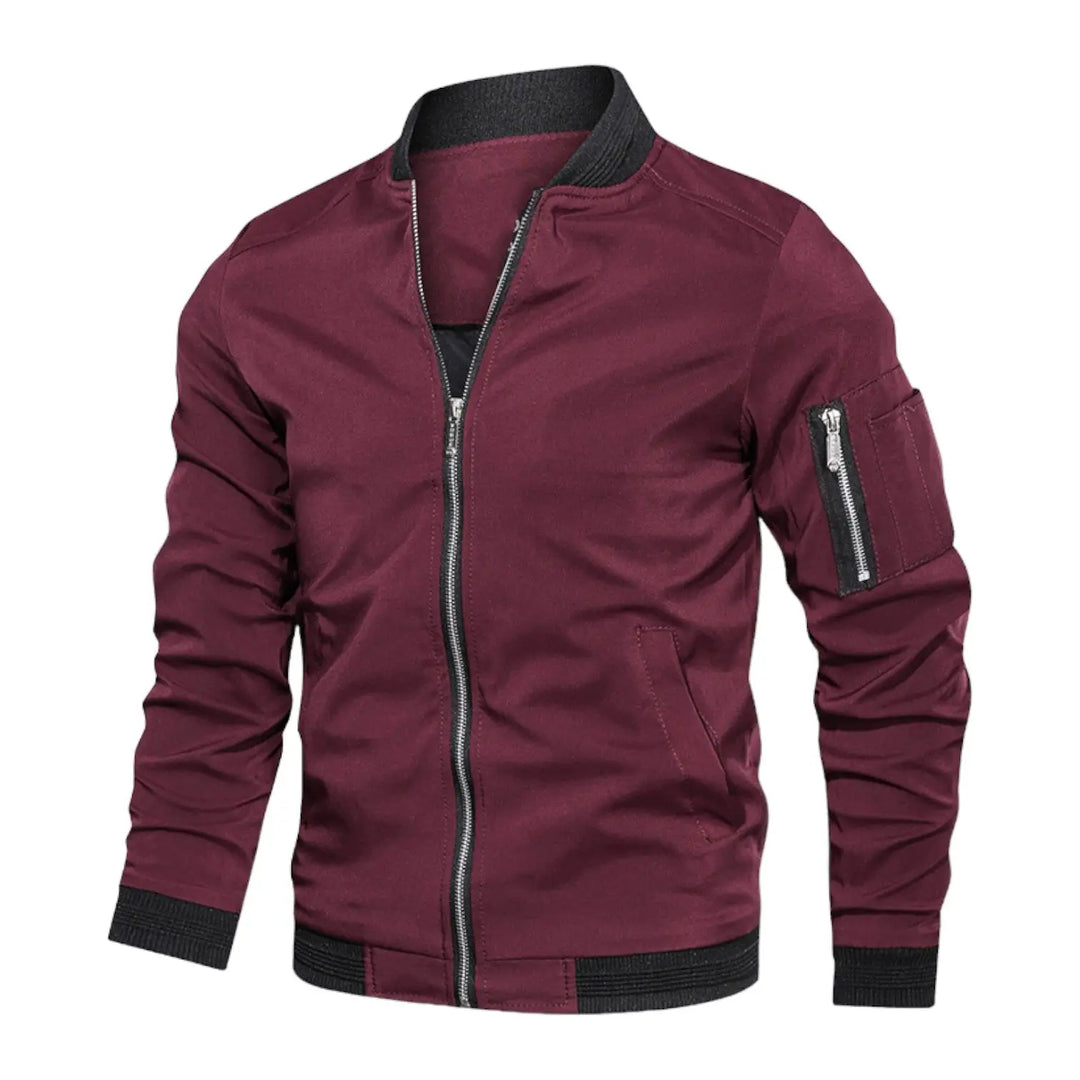 "Tijdloos bomberjack voor heren, lichtgewicht tussenjas, waterafstotend, rits en geribde boorden, diverse kleuren."