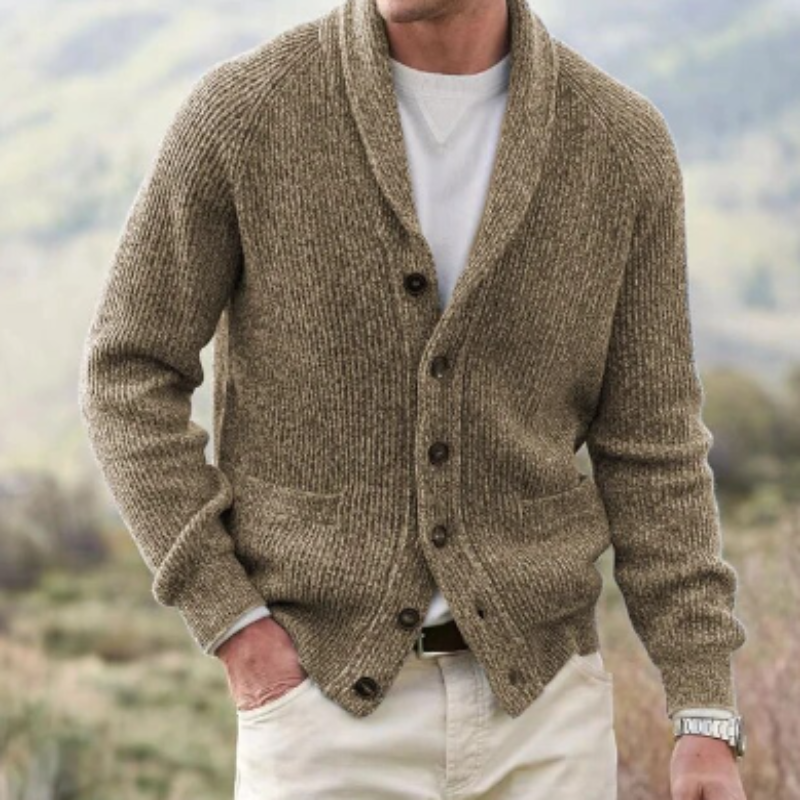 Stijlvol heren V-hals vest, perfect als knoopvest voor een warme, gelaagde look in de winter of elk seizoen.