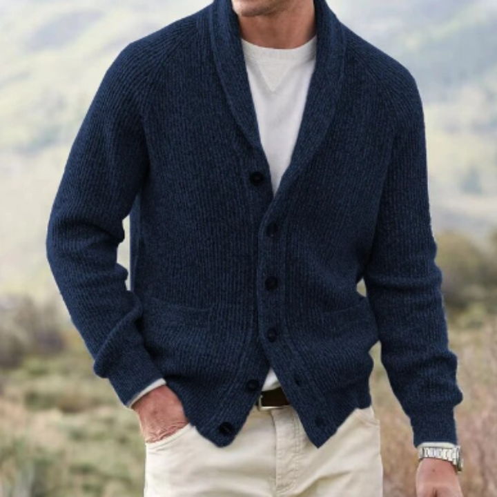 Elegant heren V-hals knoopvest, veelzijdig voor formele of casual gelegenheden, een essentieel kledingstuk.