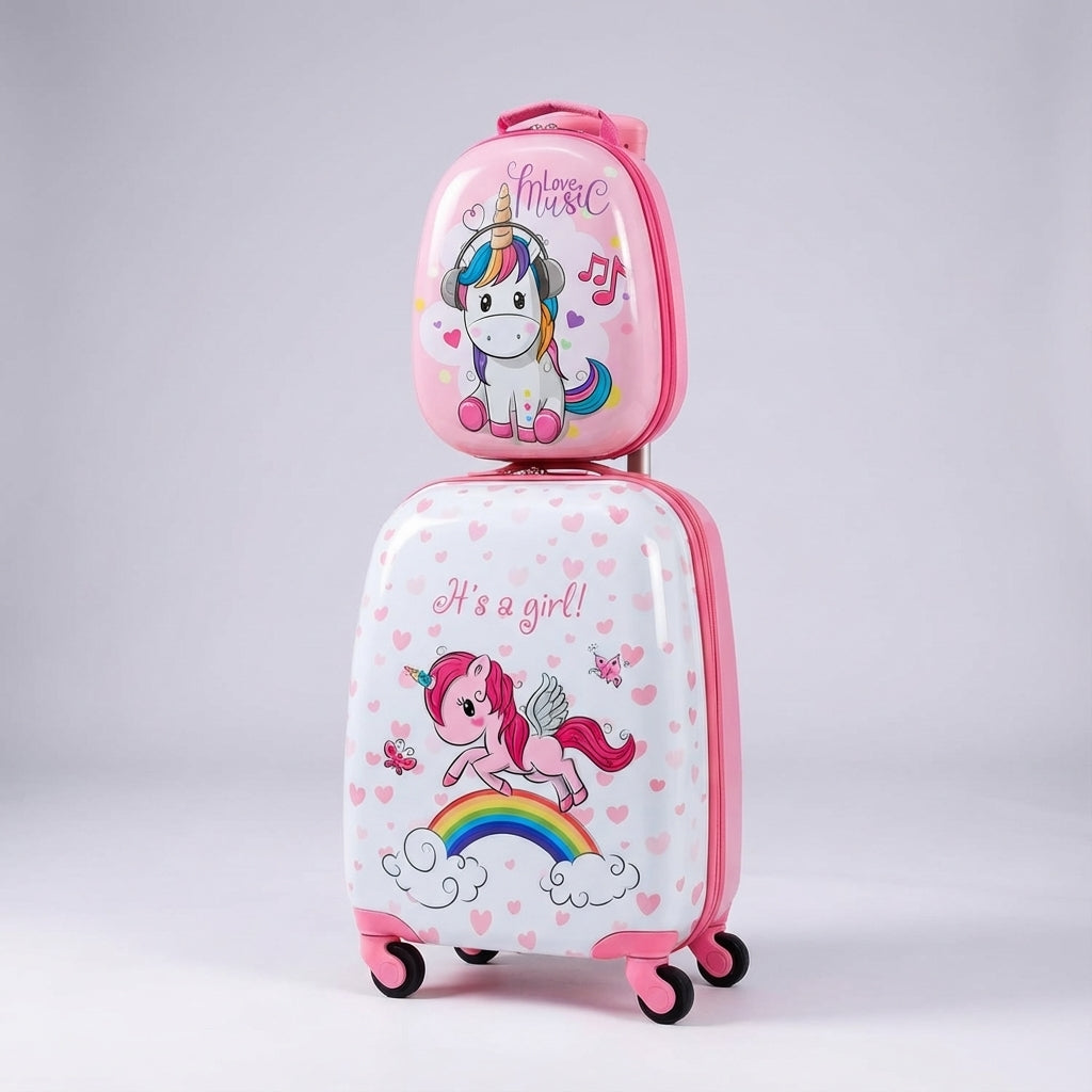 Avontuurlijke kinderrugzak & trolley set. TinyTrek schooltas en kinderkoffer voor vakantie en dagelijks gebruik.