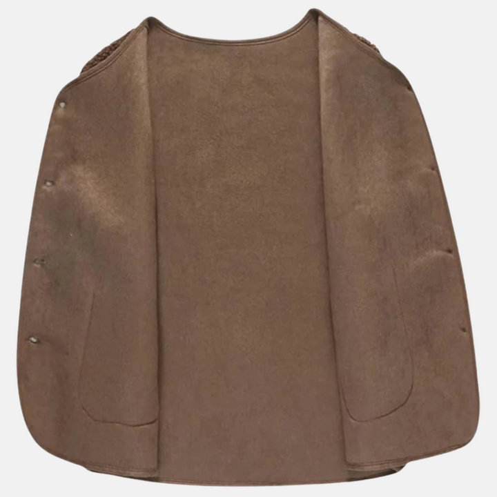 "Trendy Amara damesvest van wol met rits en zakken, warm en stijlvol, ideaal voor casual tot formele outfits"