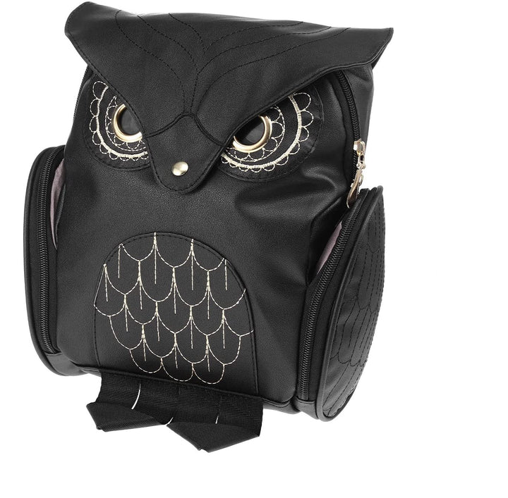 Moderne PU leren damesrugzak met vrolijke uilenprint. Een veelzijdige handtas of dagrugzak voor elke vrouw.
