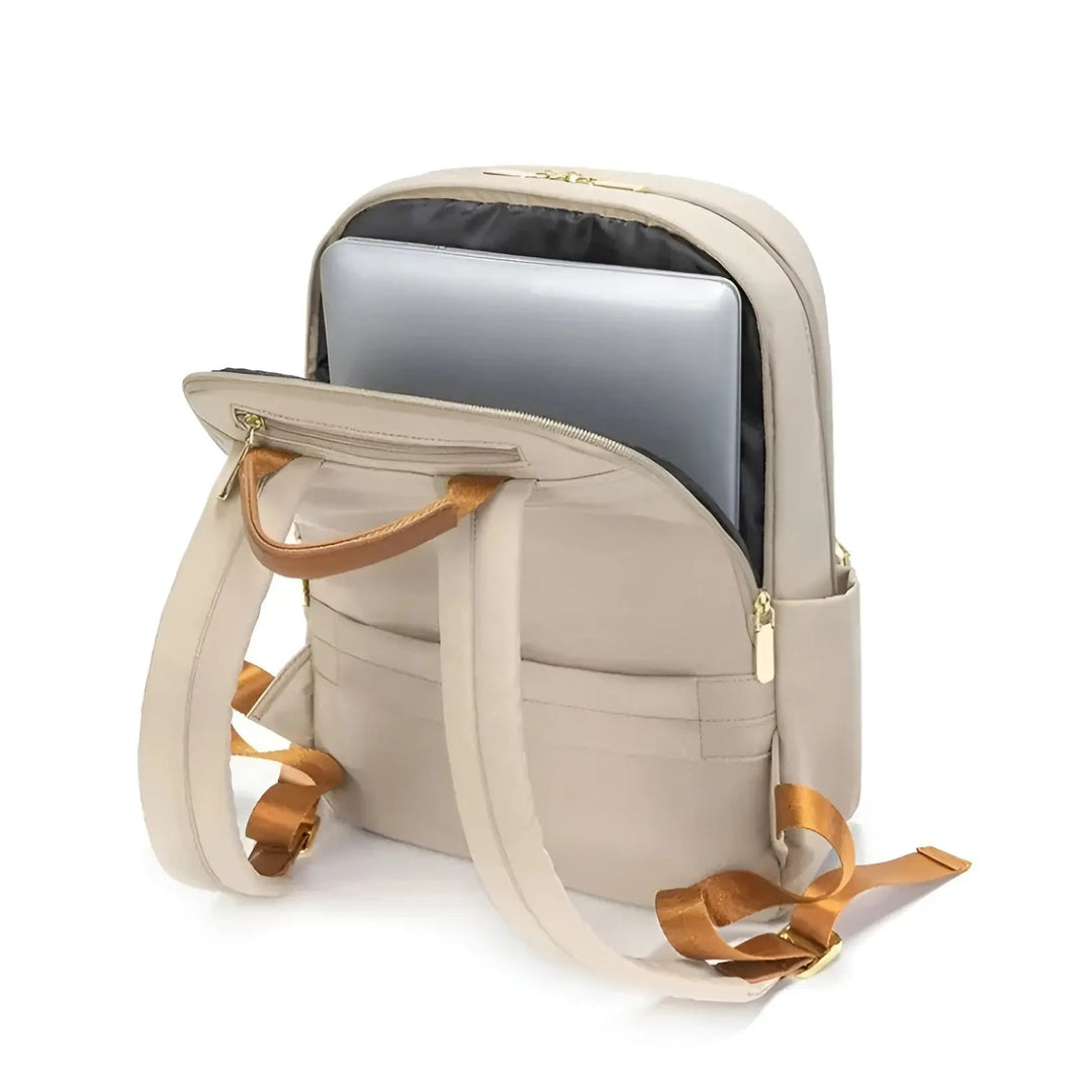 Grijze trendy waterdichte damesrugzak Sophia, multifunctioneel voor school, werk, reizen of casual gebruik.