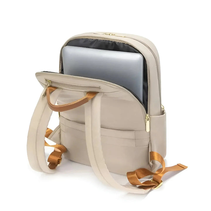 Grijze trendy waterdichte damesrugzak Sophia, multifunctioneel voor school, werk, reizen of casual gebruik.