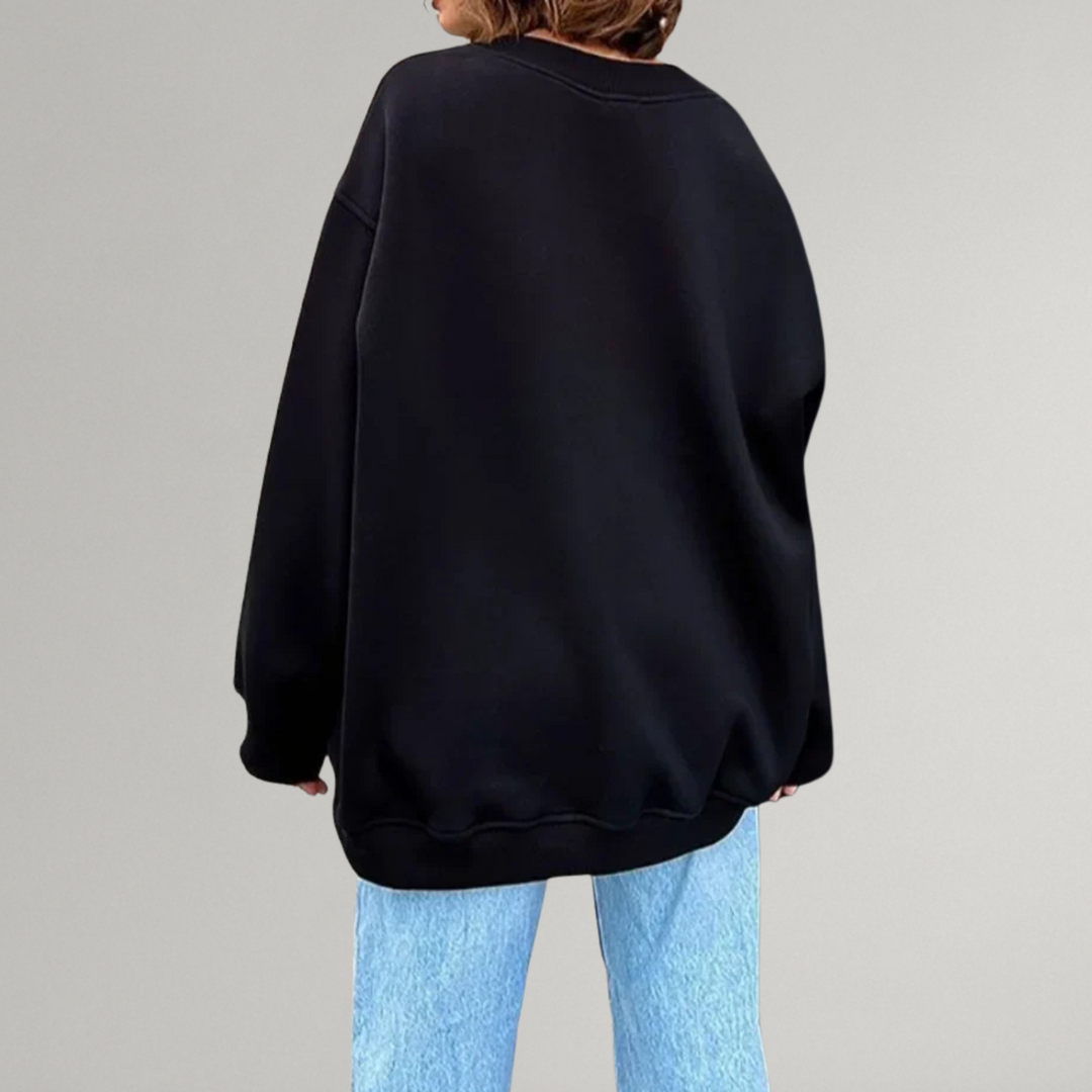 Casual oversized dames trui met lange mouwen; comfortabel en trendy voor dagelijkse herfst- en wintermode.
