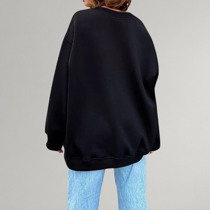 Casual oversized dames trui met lange mouwen; comfortabel en trendy voor dagelijkse herfst- en wintermode.