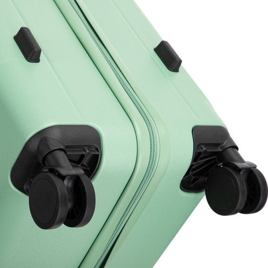 Premium 2-delige harde trolleys met geïntegreerd laptopvak, ideaal voor frequente reizigers.
