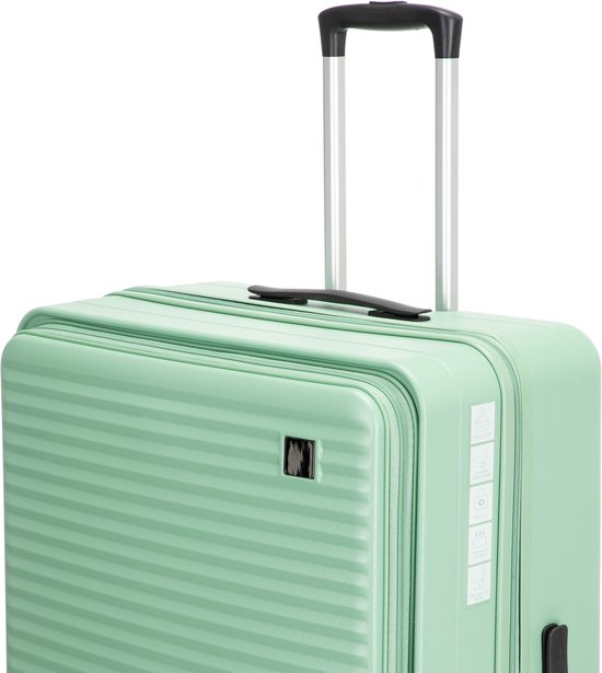 Moderne kofferset (2 stuks) met duurzame harde schaal en geïntegreerd laptopvak, ideaal voor reizen.