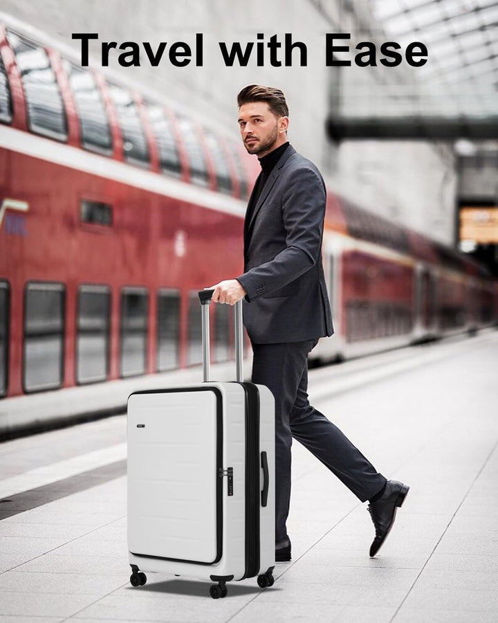 Moderne uitbreidbare handbagage met harde schaal, voorklep & TSA-slot. Voor de slimme reiziger.