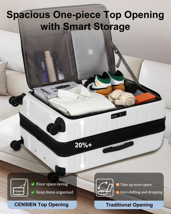 Handbagage voor laptop, uitbreidbaar, met voorklep & TSA-slot; perfect voor zakenreizen.