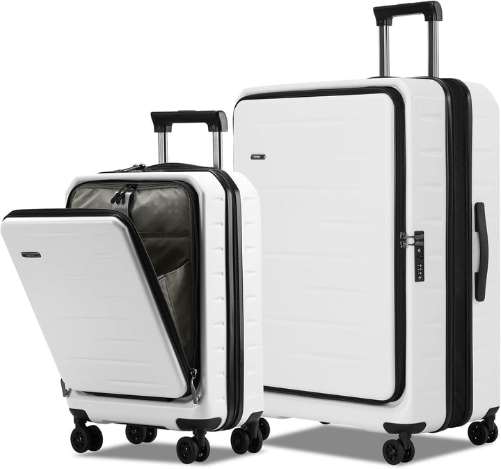 Harde schaal reiskoffer, uitbreidbaar, met geïntegreerd TSA-slot; perfecte reisaccessoire.