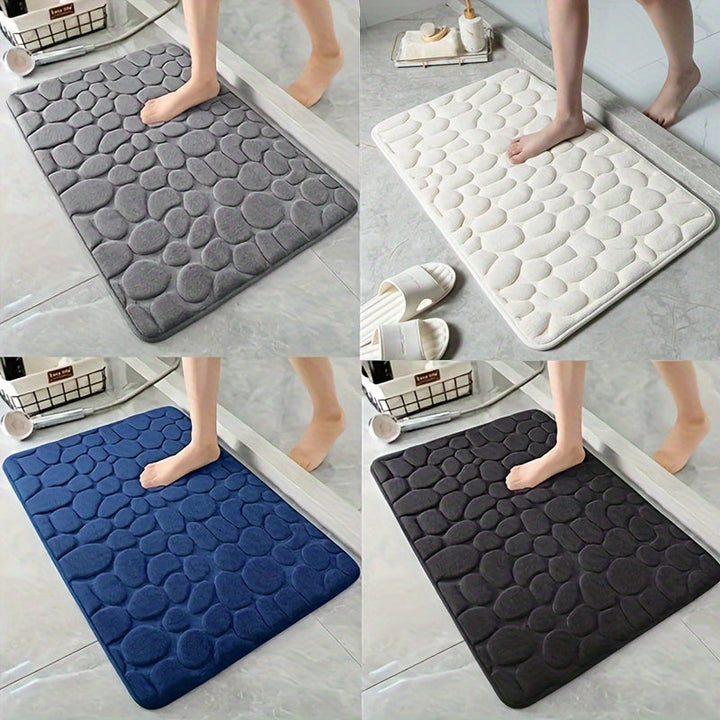 Ultra absorberende antislip badmat, groen, op badkamervloer voor veiligheid en comfort.