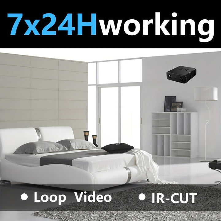 "Ultra-compacte Full HD mini camera met nachtzicht, draagbare veiligheidscamera, zwart, technologie en gadgets"