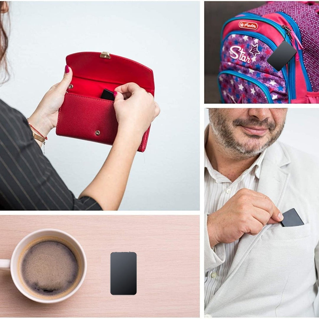 "Ultradunne Mini Spy Microfoon Recorder, 5mm dik, zwart ontwerp, voor discreet en krachtig audiovastleggen."