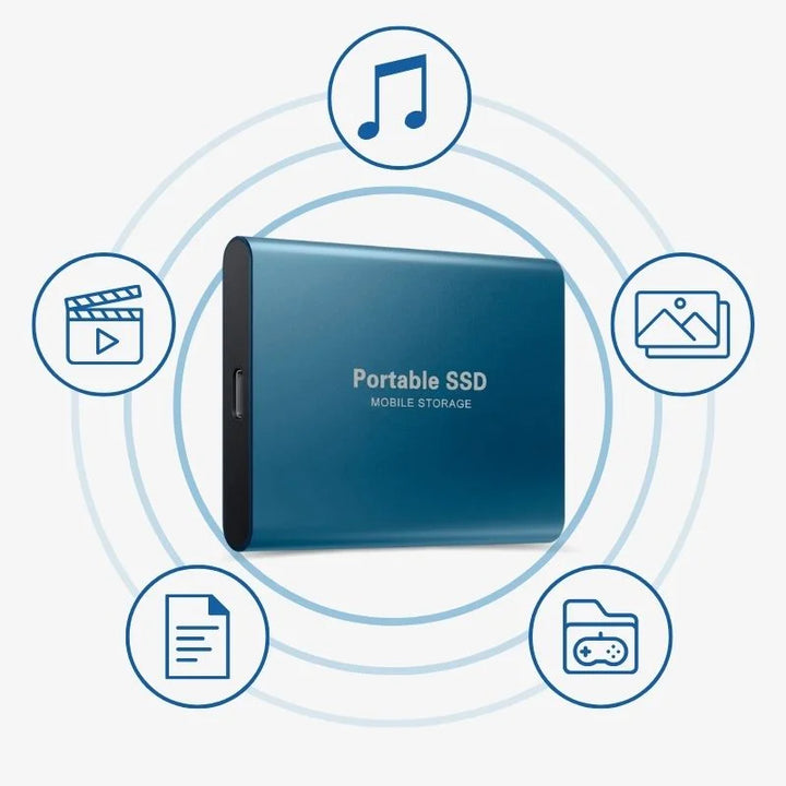 Snelle draagbare SSD 4TB voor uitgebreide digitale opslag onderweg; USB 3.1 compatibel.