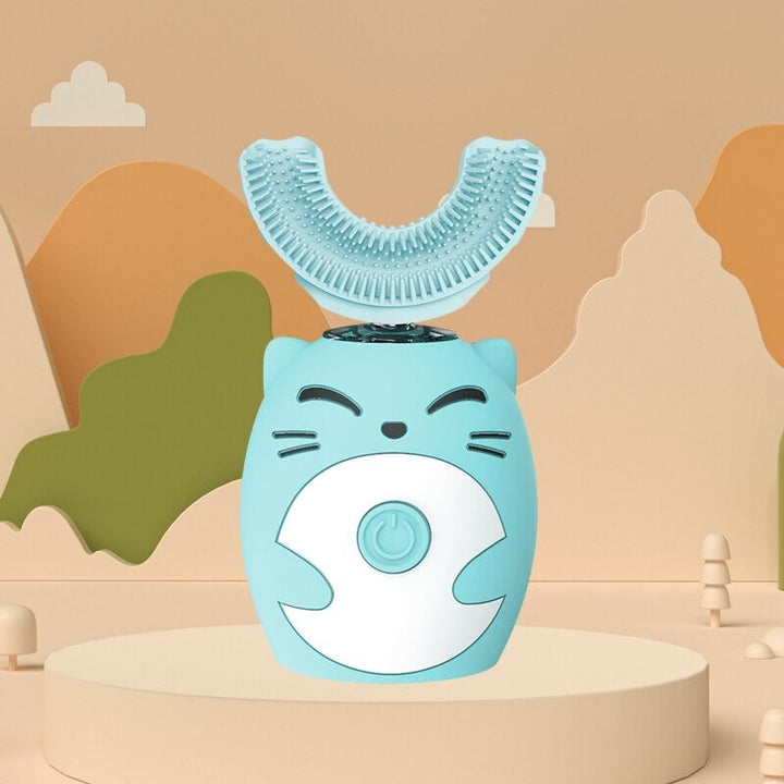 "Ultrasone 360° elektrische tandenborstel met witte siliconenborstels voor diepe sonische reiniging"