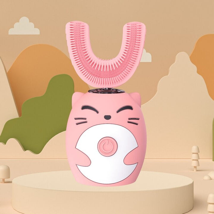 "Ultrasone 360° elektrische tandenborstel met witte siliconenborstels voor diepe sonische reiniging"