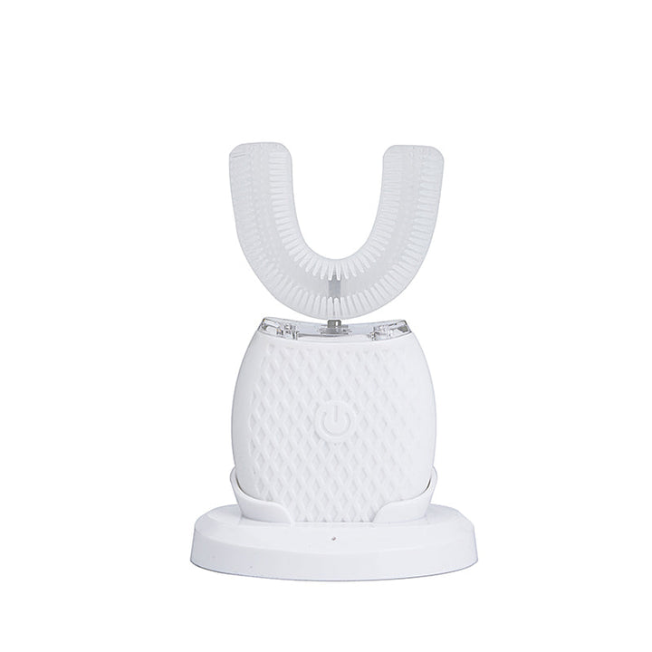 "Ultrasone 360° elektrische tandenborstel met witte siliconenborstels voor diepe sonische reiniging"