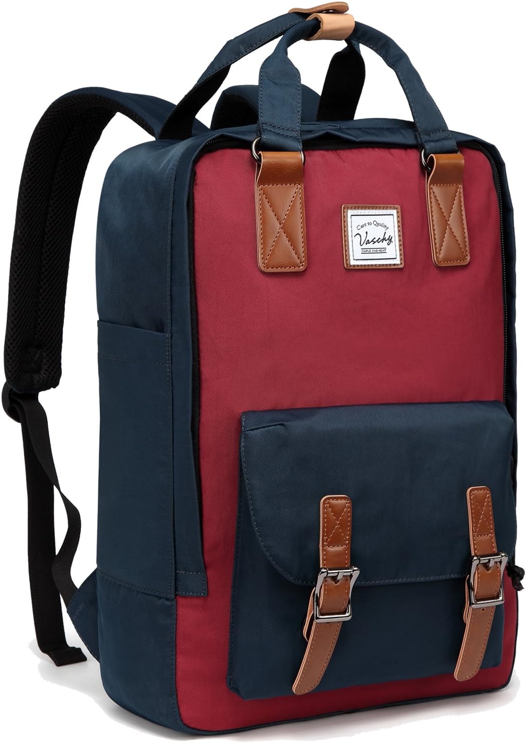 Handige 15.6" waterdichte vintage reistas UrbanEase, een duurzame unisex laptoprugzak met organizer voor onderweg.