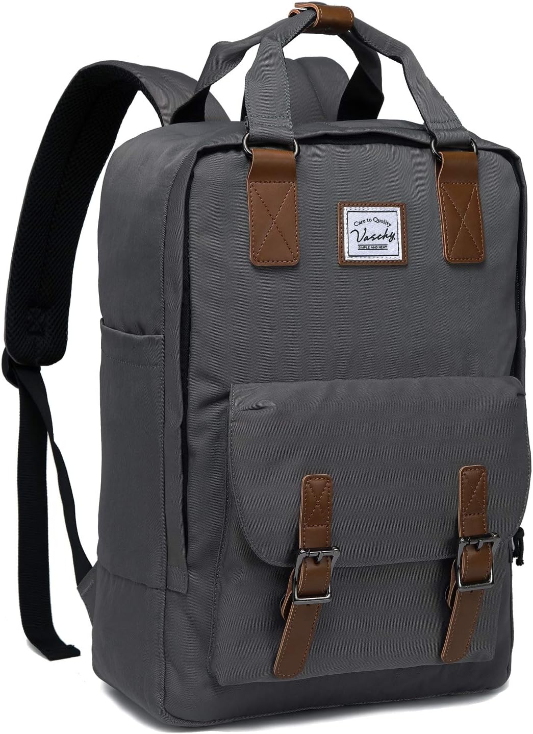 Unisex 15.6" waterdichte vintage laptoprugzak UrbanEase, een praktisch cadeau voor studenten en professionals.