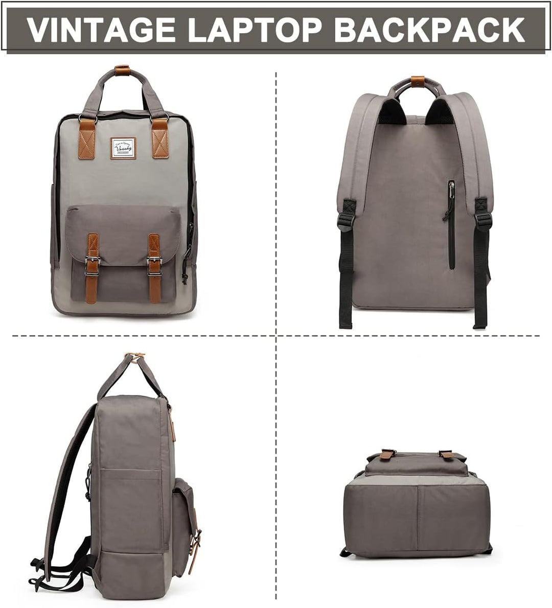 Gedetailleerde organizer vakken in de UrbanEase 15.6" laptoprugzak voor pennen, telefoon en kleine items.
