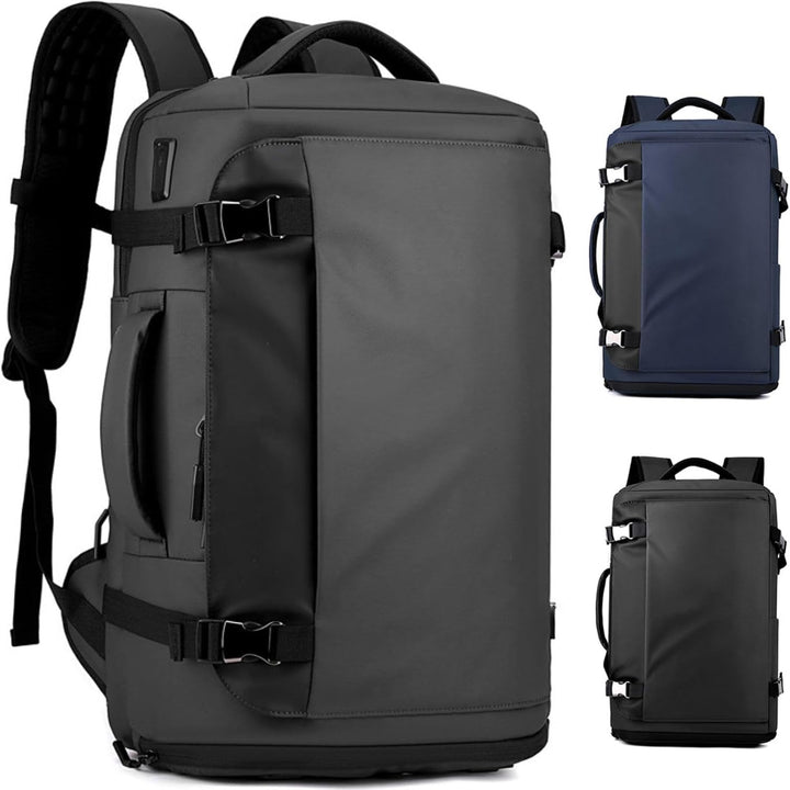 Ruime 15 inch laptoprugzak, waterdicht, met zijopening en USB-C, comfortabel voor dagelijks gebruik.