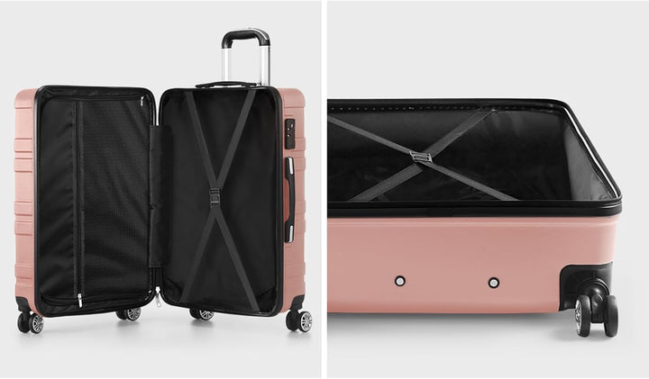 Elegant design van de unisex hard-shell kofferset, functioneel en stijlvol voor elke reis.